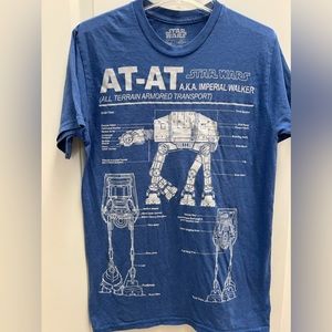 Star Wars blue AT-AT diagram T-shirt